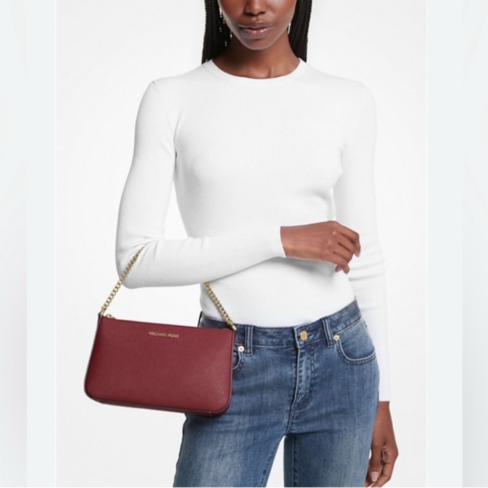 Michael Kors Jet Set Bag, Women's Burgundy Hand Bag, Fall 2024
